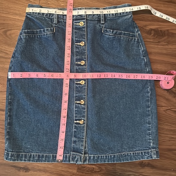 Eddie Bauer Vintage Denim Jean Skirt Button Front Deep Pockets 100% Cotton    10 - Picture 14 of 14